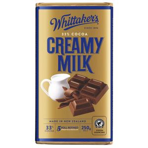Whittakers Chocolate Block Creamy 250g Outlet New