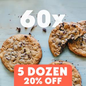 5 Dozen Giant Chocolate Chunk Cookies (60-pack) Real Cheap Online