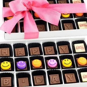 CHOCOGRAM CHOCOLATE HAPPY BIRTHDAY SMILEYS Clearance Order