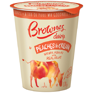 BROWNES DAIRY PEACHES & CREAM NATURAL YOGHURT Collections Online