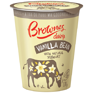 BROWNES DAIRY VANILLA BEAN NATURAL YOGHURT (170g or 1KG) 100% Authentic Cheap Online