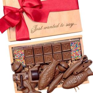 CHOCOGRAM FISHERMAN BIRTHDAY CHOCOLATES Real For Sale