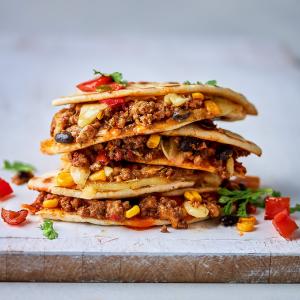 Cheesy beef and black bean quesadillas Sale Online Shop