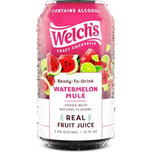 Welch's Craft Cocktails Watermelon Mule Ready-To-Drink 12oz Cans 4 Pack Clearance Low Pice