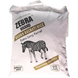 Zebra - Brown Basmati Rice Extra Long Kernel 4lb (Case of 10) Low Shipping Cheap Pice