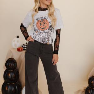 THE PUMPKIN COFFEE TEE IN ASH Clearance Marketable