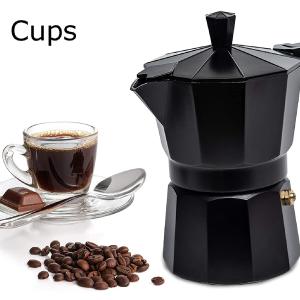 Black 2 levels Italian coffee pot 9 cups Shop For Online