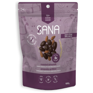 Sana - Chocolate Snacks - Dark chocolate style covered almonds with Maca- 100g Free Shipping Big Discount