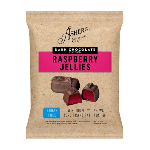 Asher's Chocolate - Sugar Free Candy - Dark Chocolate Raspberry Jellies - 4oz Sale Authentic