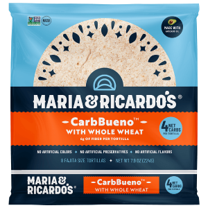 Maria and Ricardo's - CarbBueno Whole Wheat Tortillas Made with Avocado Oil - 8 Tortillas Clearance With Mastercard