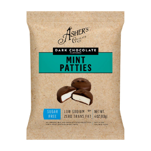 Asher's Chocolate - Sugar Free Candy - Dark Chocolate Mint Patties - 4oz Store Sale Online