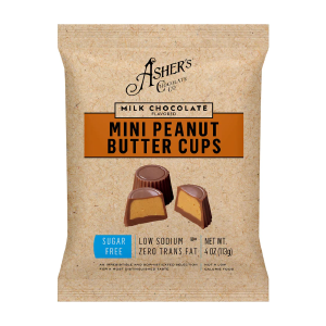 Asher's Chocolate - Sugar Free Candy - Milk Chocolate Mini Peanut Butter Cups - 4oz Outlet Footaction