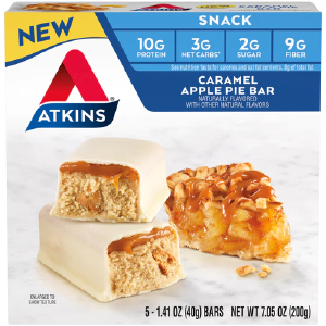 Atkins - Snack Bar - Caramel Apple Pie Bar - 5 Bars Free Shipping 2025 New