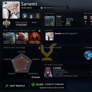 Legend I | MMR: 3110 - Behavior: 10000 Cheap Sale 100% Authentic
