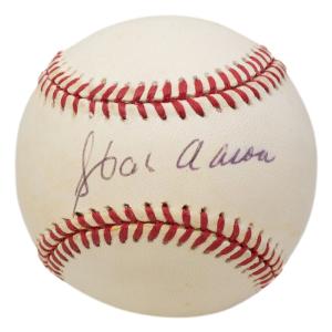 Hank Aaron Signed Milwaukee Braves National League Baseball BAS LOA AB51349 Discount High Quality