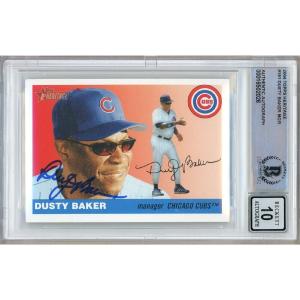 Dusty Baker Chicago Cubs Signed 2004 Topps Heritage Card BGS Auto 10 Graded Slab Buy Cheap Reliable