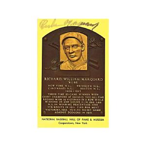 Richard "RubeTitle" Marquard Autographed HOF Plaque (JSA Auth) Newest