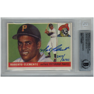 Roberto Clemente Jr. Autographed Signed 1955 Reprint Card #247/2121 (Beckett Slabbed) Cheap Sale Visit New