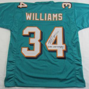 Ricky Williams Signed Throwback Dolphins Jersey w/ Smoke Insc JSA COA Low Pice Sale Online