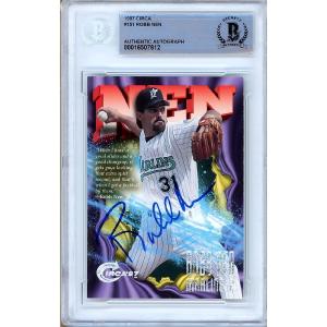 Robb Nen Florida Marlins Signed 1997 Skybox Circa Baseball Card Beckett Authentic Auto Slab Reliable