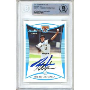 Robbie Grossman Pittsburgh Pirates Signed 2008 Bowman Draft Card Beckett Auth Auto Slab Outlet Cheap Authentic