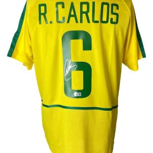 Roberto Carlos Signed Brazil Yellow Nike XL Soccer Jersey BAS Supply Sale Online