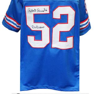 Robert Brazile (OILERS) Signed Blue T/B Custom Football Jersey w/Dr Doom -SS COA Cheap 2025 Newest