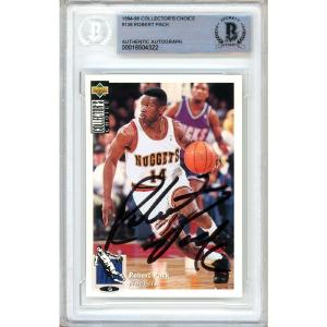 Robert Pack Denver Nuggets Signed 1994-95 Collectors Choice Card Beckett Auth Auto Slab Buy Cheap Excellent