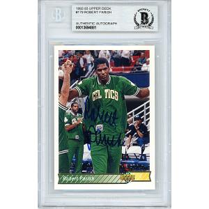 Robert Parish Signed Boston Celtics 1992-93 Upper Deck Basketball Card Beckett Slab Big Discount Online
