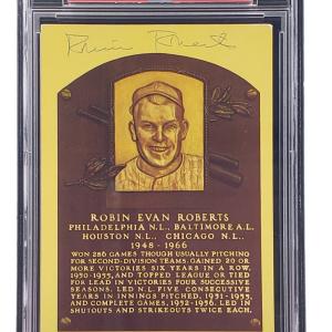 Robin Roberts Signed 4x6 Philadelhia Phillies HOF Plaque Card PSA/DNA 85027815 Free Shipping Sast