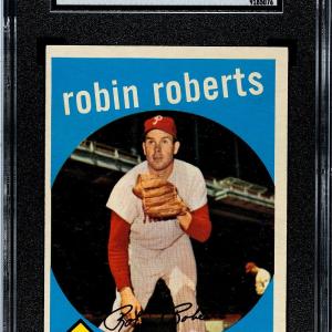 Robin Roberts 1959 Topps Baseball Card #352- SGC Graded 7 NM (Phillies/HOF) Free Shipping Cheap Pice