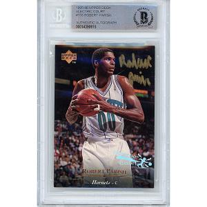 Robert Parish Signed Charlotte Hornets 1995-96 Upper Deck Basketball Card Beckett Slab Finishline