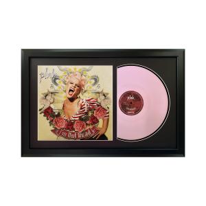 Pink "I'm Not Dead" Genuine Vinyl Record & Cover Professionally Framed 17.5 x 26.5 Display with a Black Mat Visit