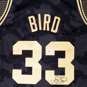 CELTICS LARRY BIRD AUTOGRAPHED BLACK M&N GOLD TOILE JERSEY XXL BECKETT 177717 Online Online High Quality