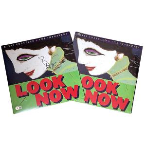 Elvis Costello Signed Look Now Vinyl Record Album Cover Beckett Authentication Footlocker For Sale