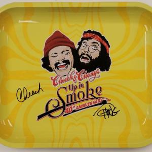 Cheech and Chong signed Up in Smoke 11x13 Rolling Tray autograph A  BAS Witness Visit New