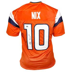 Bo Nix Signed Denver Orange Football Jersey (Beckett) Discount Hot Sale