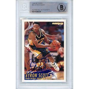 Byron Scott Signed Indiana Pacers 1994-95 NBA Fleer Basketball Card Beckett Auth Auto Slab Classic Cheap Pice