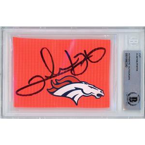Clinton Portis Denver Broncos Signed Football Pylon Cut Beckett Authentic Auto Slab Outlet Original
