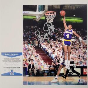 Byron Scott signed Los Angeles Lakers 8x10 Photo autograph  Beckett BAS Witness Clearance Official