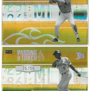 Cal Ripken, Jr & BJ Upton 2005 Donruss Elite Passing the Torch Card #PT-34 36/50 How Much For Sale