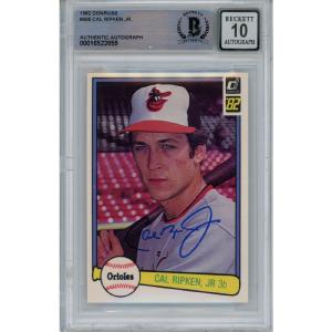 Cal Ripken Autographed 1982 Donruss 405 Trading Card 10 Grade Beckett 47023 Buy Sale Online