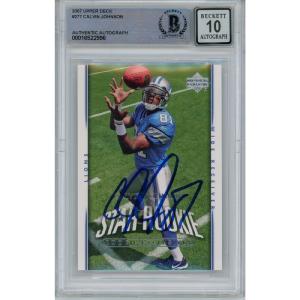 Calvin Johnson Autographed 2007 Upper Deck 277 Card 10 Grade Beckett 47026 Visit New Online