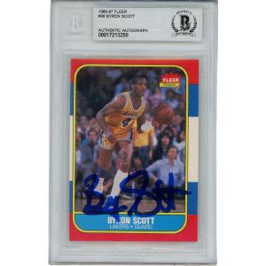 Byron Scott Autographed Lakers 86 Fleer #99 Slabbed Trading Card Beckett 48947 Cheapest Cheap Online