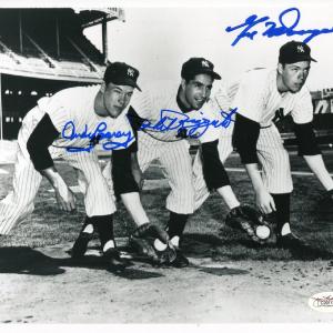 Carey / Rizzuto / McDougald Autographed Black & White NY Yankees Baseball 8x10 P Discount Get To Buy
