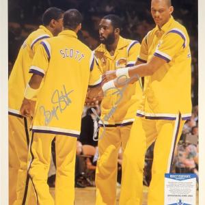 Byron Scott & James Worthy signed 16x20 photo autograph BAS Beckett Witness Sale Online Cheap