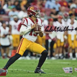 Caleb Williams Signed USC Trojans White Jersey Action 8x10 Photo -(FANATICS COA) Cheapest Pice For Sale