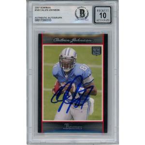 Calvin Johnson Autographed/Signed 2007 Bowman #145 Trading Card Beckett 48992 Discount Nicekicks