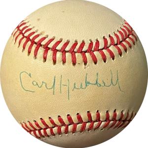 Carl Hubbell signed Ofc Rawlings RONL National League Baseball toned-Beckett Rev Cheap Sale Collections