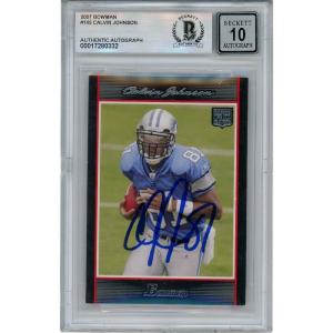 Calvin Johnson Autographed/Signed 2007 Bowman #145 Trading Card Beckett 48992 Outlet 2025 Newest
